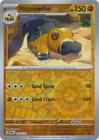 Hippowdon Prismatic Evolutions 053/131 Common Reverse Holo