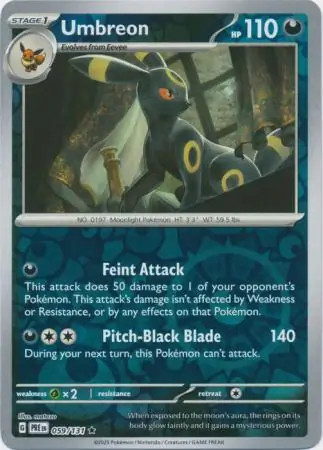Umbreon Prismatic Evolutions 059/131 Rare Reverse Holo