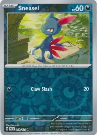 Sneasel Prismatic Evolutions 061/131 Common Reverse Holo