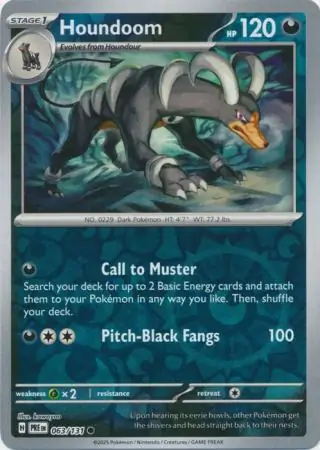 Houndoom Prismatic Evolutions 063/131 Common Reverse Holo