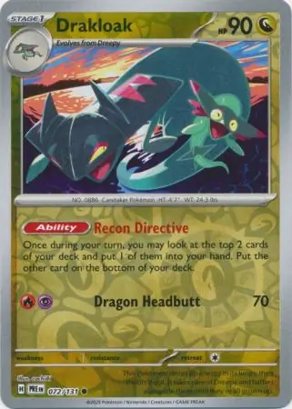 Drakloak Prismatic Evolutions 072/131 Common Reverse Holo
