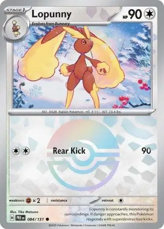 Lopunny Prismatic Evolutions 084/131 Common Reverse Holo