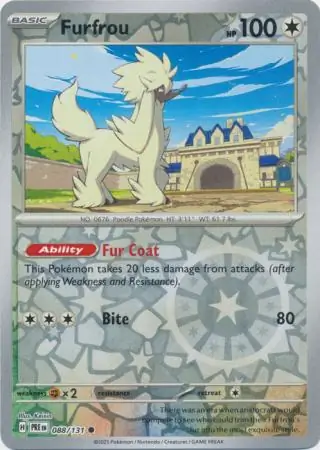 Furfrou Prismatic Evolutions 088/131 Common Reverse Holo