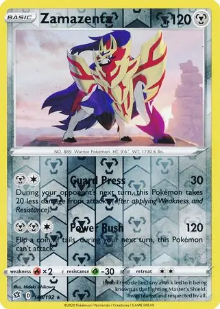 140/192 Zamazenta RCL Rare Reverse Holo