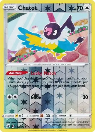142/192 Chatot RCL Uncommon Reverse Holo