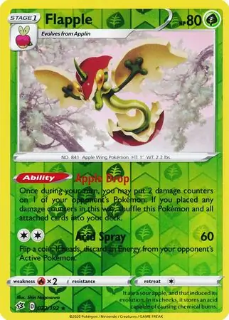 022/192 Flapple RCL Rare Holo Reverse Holo