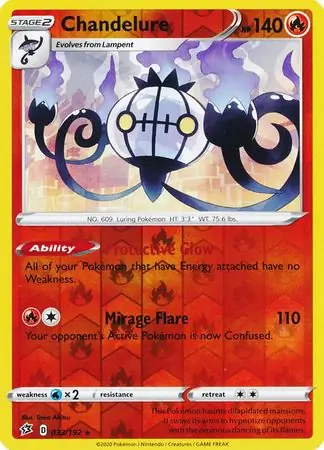 033/192 Chandelure RCL Rare Holo Reverse Holo