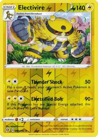 059/192 Electivire RCL Rare Reverse Holo