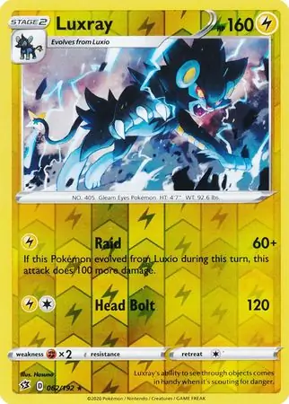 062/192 Luxray RCL Rare Holo Reverse Holo