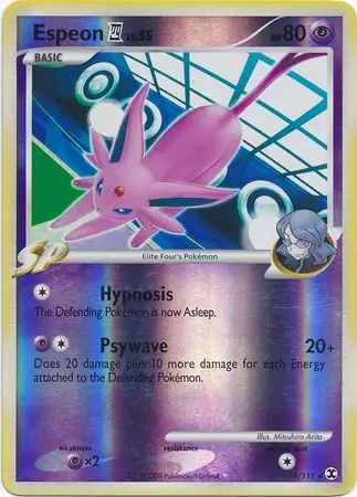 18/111 Espeon Pokémon 4 RR Rare Reverse Holo