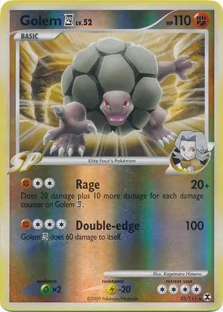 23/111 Golem Pokémon 4 RR Rare Reverse Holo