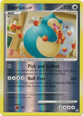 Snorlax Rising Rivals 33/111 Rare Reverse Holo