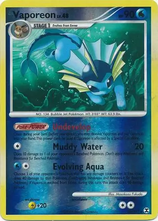 34/111 Vaporeon RR Rare Reverse Holo