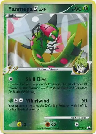 37/111 Yanmega Pokémon 4 RR Rare Reverse Holo
