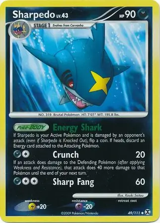 49/111 Sharpedo RR Uncommon Reverse Holo