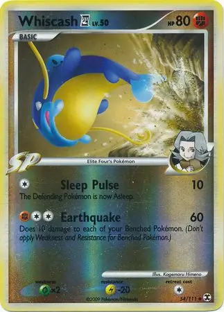 54/111 Whiscash Pokémon 4 RR Uncommon Reverse Holo