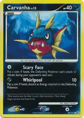 58/111 Carvanha RR Common Reverse Holo