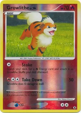 63/111 Growlithe RR Common Reverse Holo