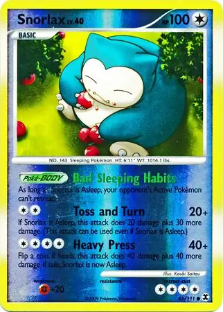 81/111 Snorlax RR Common Reverse Holo