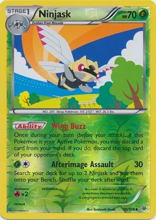 10/108 Ninjask ROS Uncommon Reverse Holo