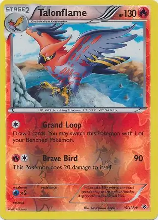 15/108 Talonflame ROS Rare Reverse Holo
