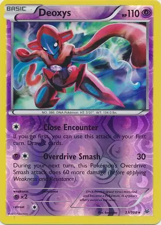 33/108 Deoxys ROS Rare Holo Reverse Holo