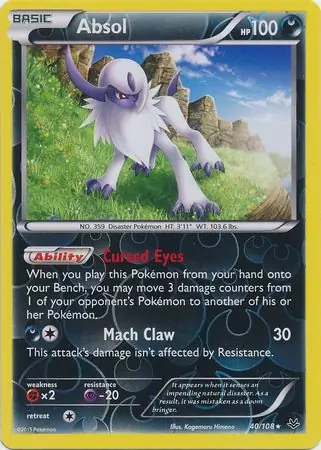 40/108 Absol ROS Rare Holo Reverse Holo