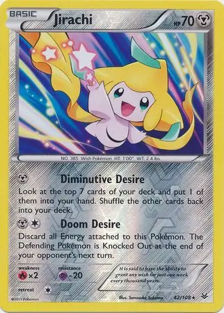 42/108 Jirachi ROS Rare Holo Reverse Holo