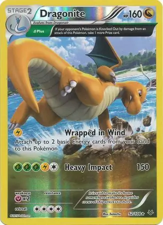 52/108 Dragonite ROS Rare Holo Reverse Holo