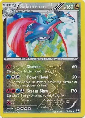 57/108 Salamence ROS Rare Holo Reverse Holo