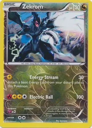 64/108 Zekrom ROS Rare Holo Reverse Holo