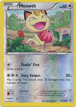 67/108 Meowth ROS Common Reverse Holo