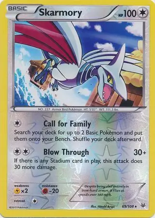 69/108 Skarmory ROS Rare Reverse Holo