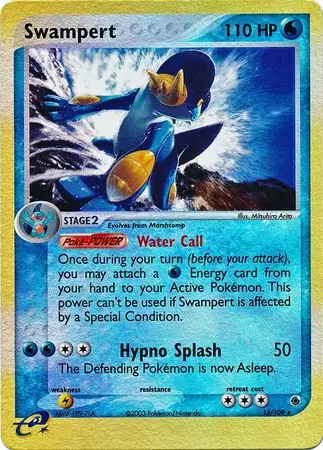 Swampert Ruby & Sapphire 13/109 Rare Holo Reverse Holo