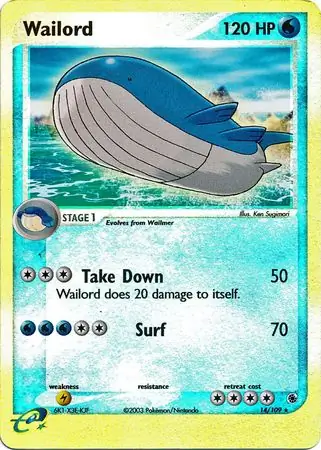 14/109 Wailord RS Rare Holo Reverse Holo