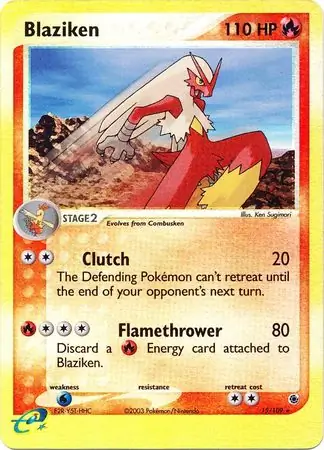 15/109 Blaziken RS Rare Reverse Holo