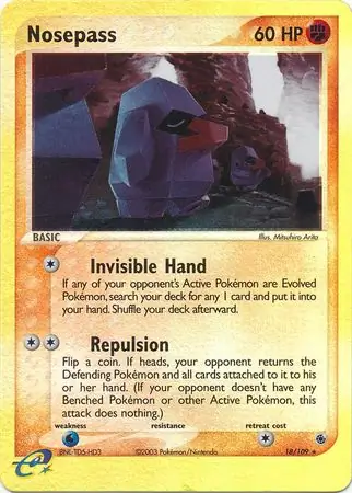 18/109 Nosepass RS Rare Reverse Holo