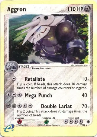 1/109 Aggron RS Rare Holo Reverse Holo