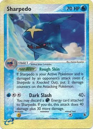 22/109 Sharpedo RS Rare Reverse Holo