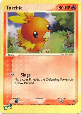 74/109 Torchic RS Common Reverse Holo