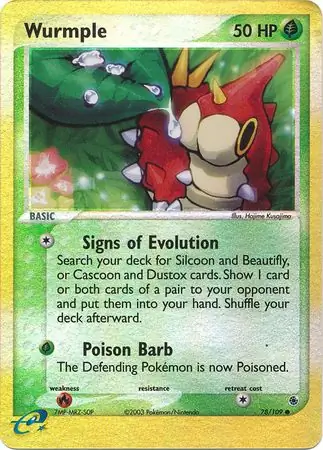 78/109 Wurmple RS Common Reverse Holo