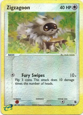 79/109 Zigzagoon RS Common Reverse Holo