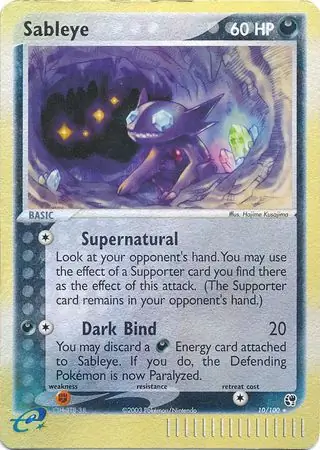 Sableye Sandstorm 10/100 Rare Holo Reverse Holo