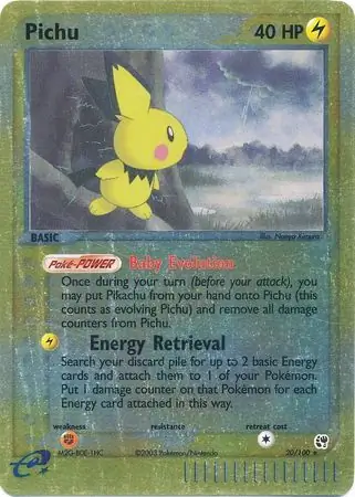20/100 Pichu SS Rare Reverse Holo