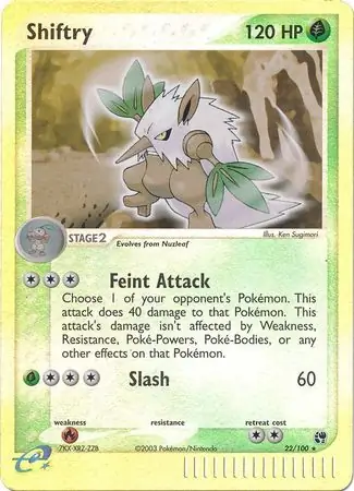 22/100 Shiftry SS Rare Reverse Holo