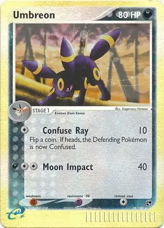 Umbreon Sandstorm 24/100 Rare Reverse Holo