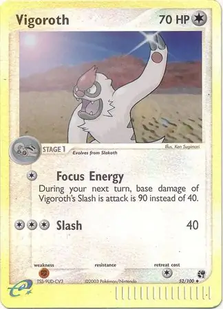 52/100 Vigoroth SS Uncommon Reverse Holo