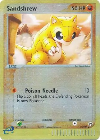 75/100 Sandshrew SS Common Reverse Holo