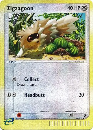 85/100 Zigzagoon SS Common Reverse Holo