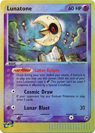 8/100 Lunatone SS Rare Holo Reverse Holo